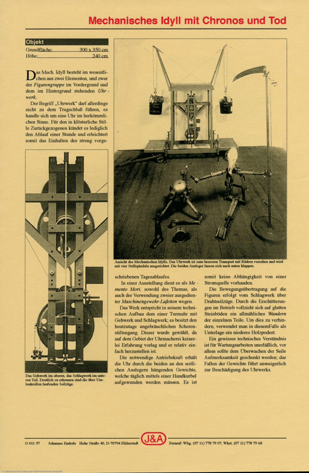 Mechanisches Idyll mit Chronos und Tod